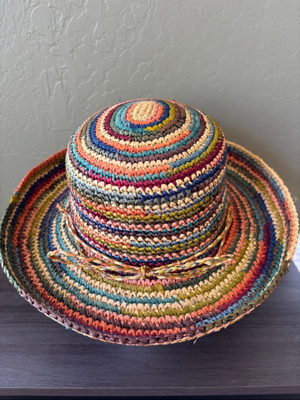 Multicolor Straw Sun Hat Size OS - Picture 2 of 7